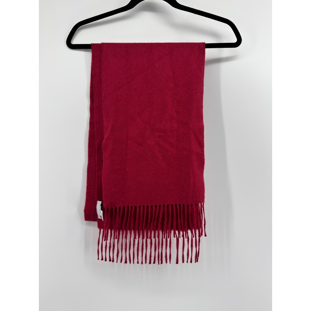 Nordstrom Red 100% Cashmere Scarf with Fringe Trim One Size Luxury Winter Wrap